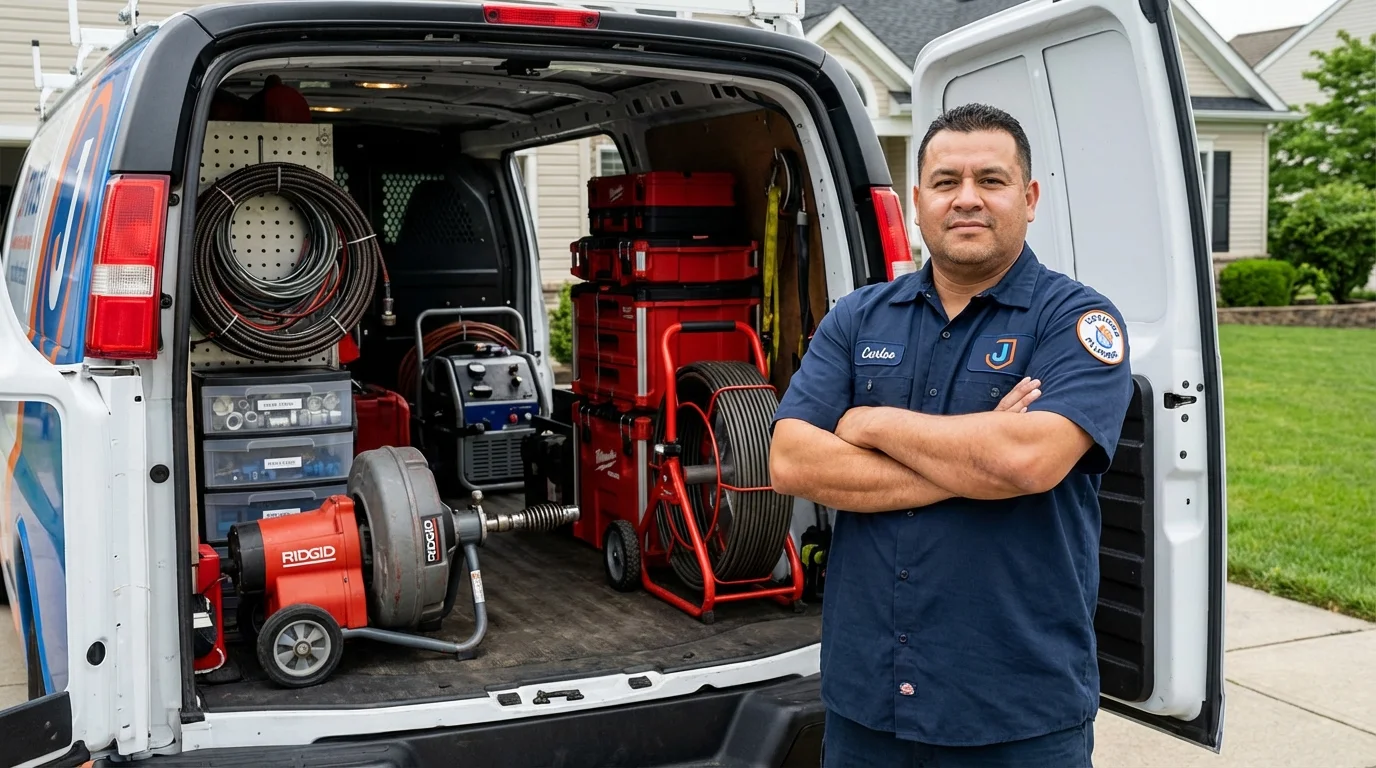 Professional drain cleaning equipment and Johns Plumbing LLC plumber in Whitehouse