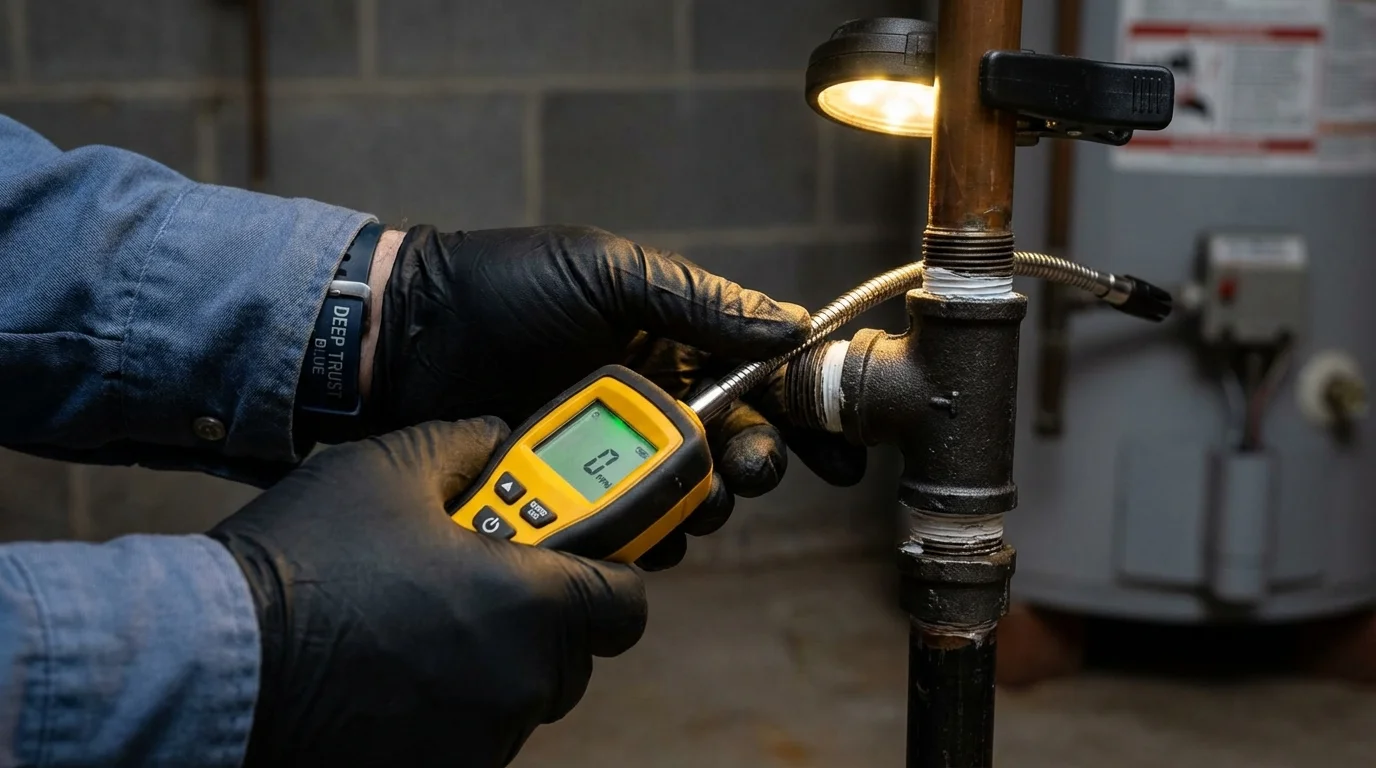 Gas leak detection with electronic sniffer by Johns Plumbing LLC in Whitehouse