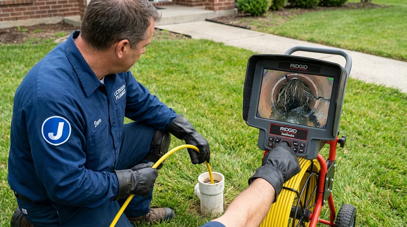 Sewer camera inspection being performed by Johns Plumbing LLC in Whitehouse